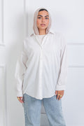 Ruffle-Back Shirt - White