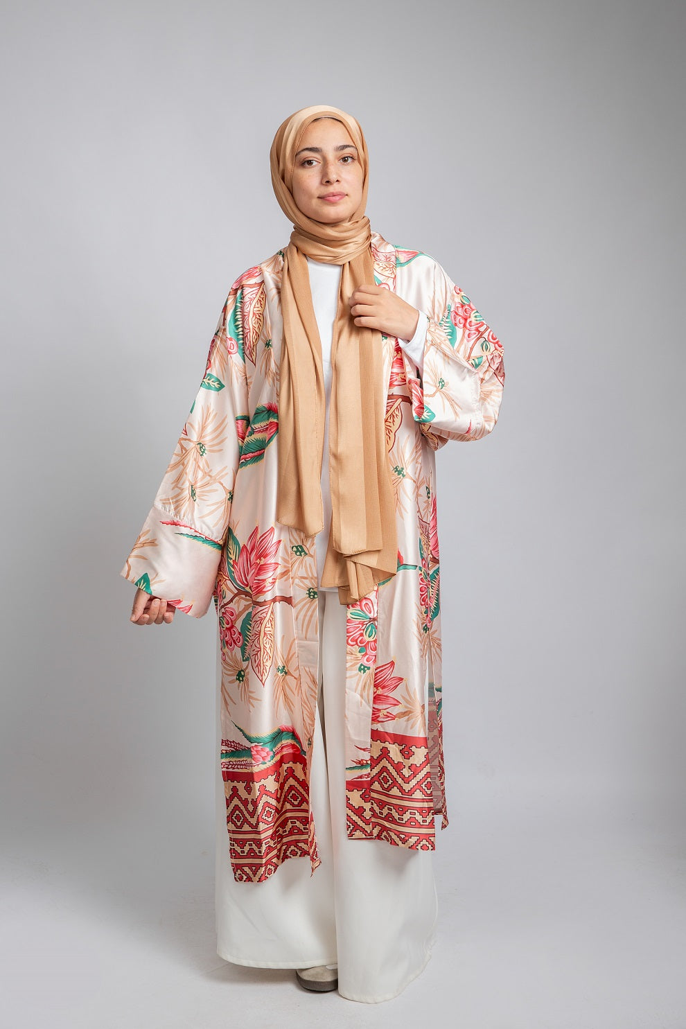 Peacock Satin Kimono
