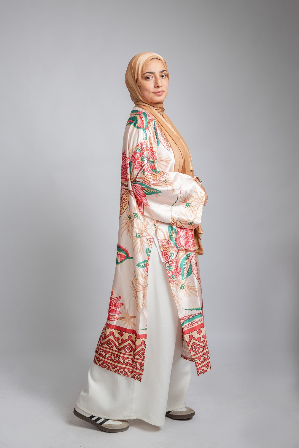 Peacock Satin Kimono