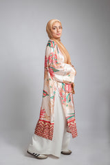 Peacock Satin Kimono