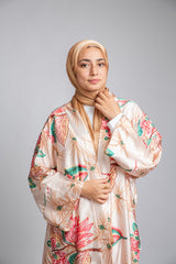 Peacock Satin Kimono