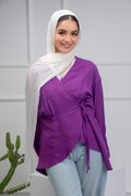 Easy Twist Blouse - Purple