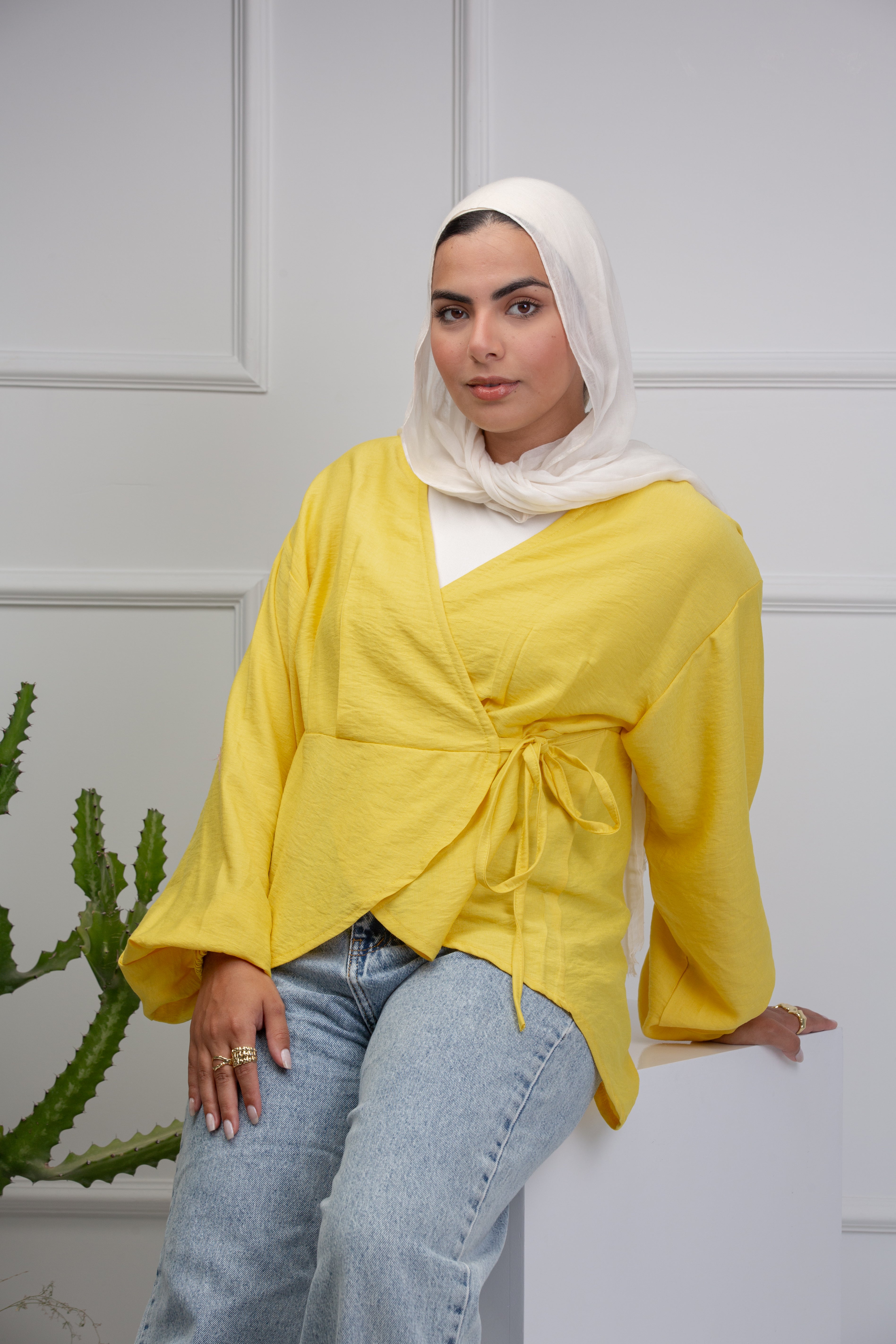 Easy Twist Blouse - Yellow