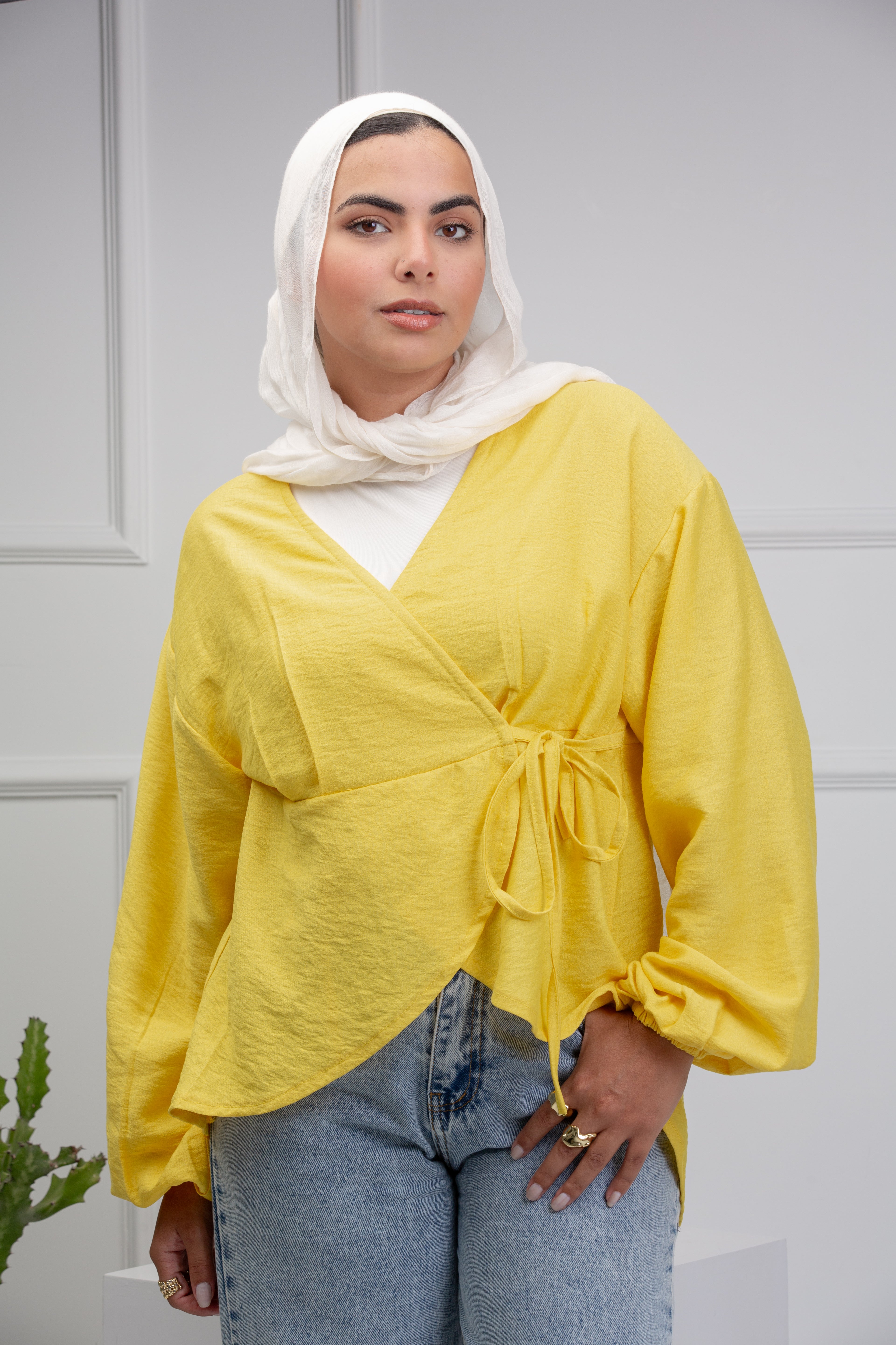 Easy Twist Blouse - Yellow