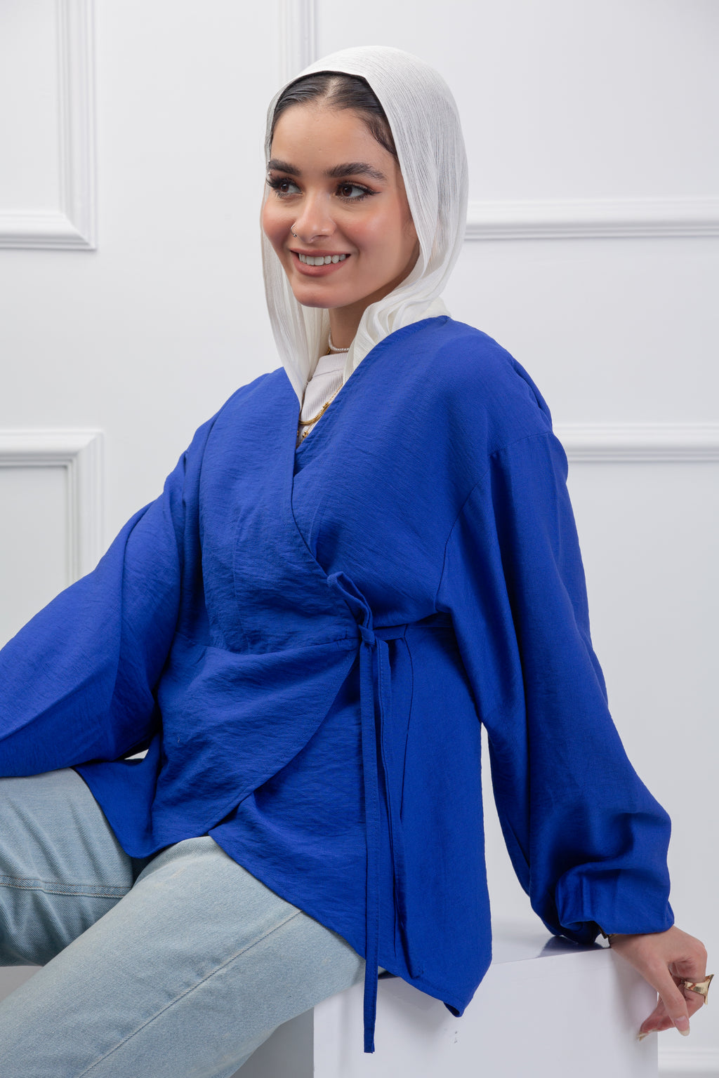Easy Twist Blouse - Blue