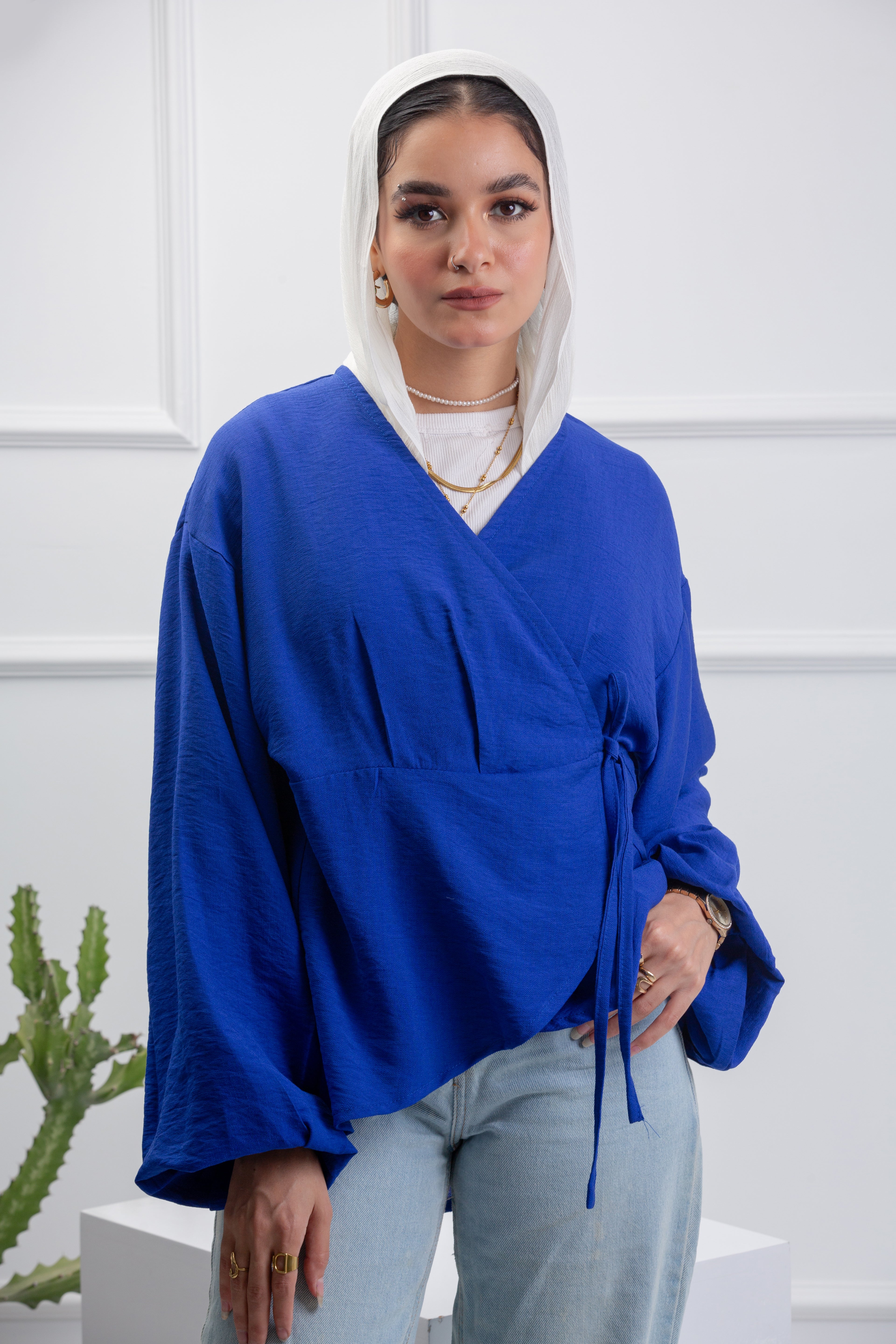 Easy Twist Blouse - Blue