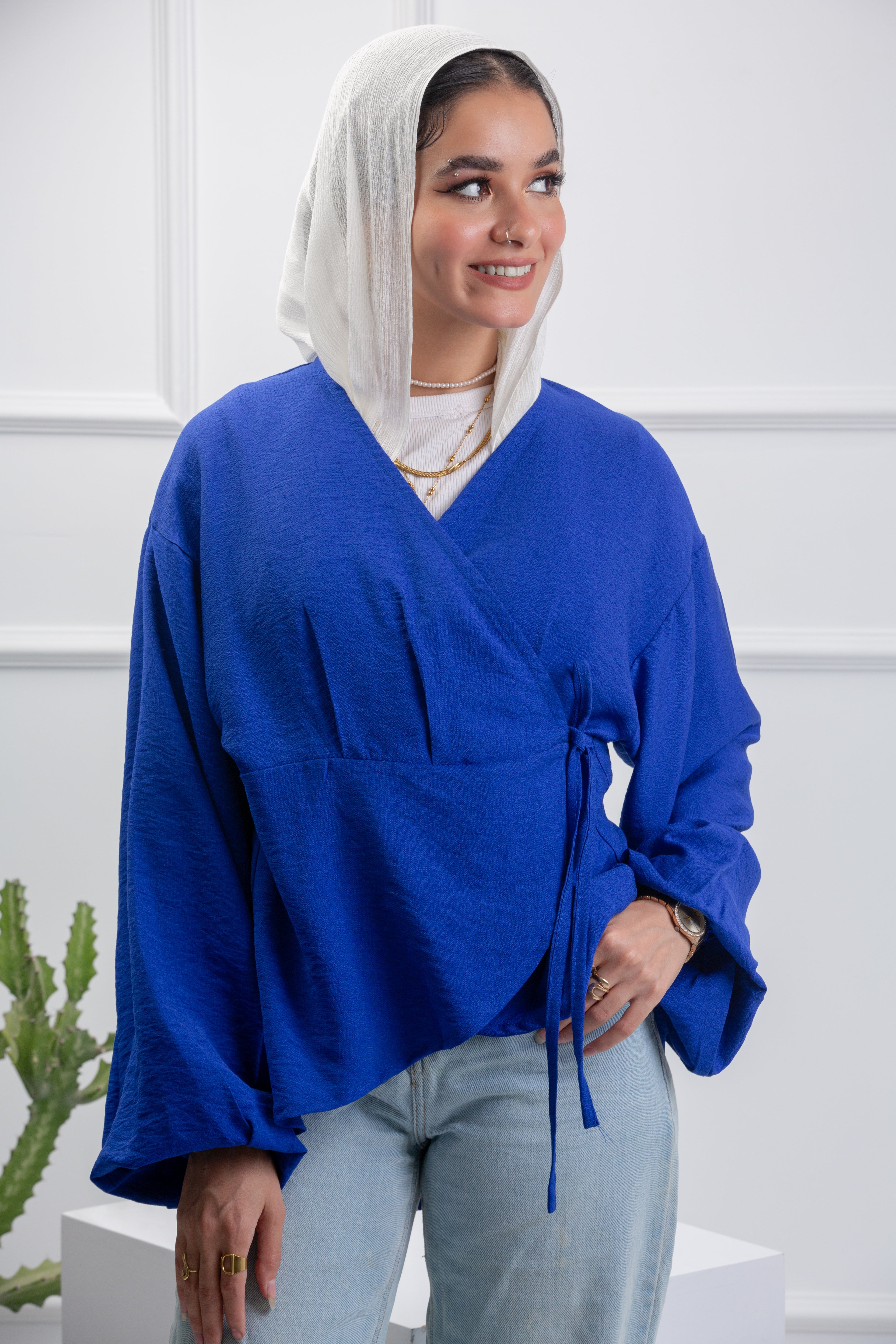 Easy Twist Blouse - Blue