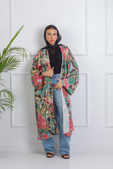 Coral Satin Kimono