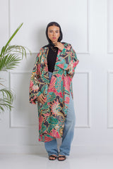 Coral Satin Kimono