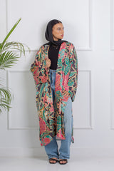Coral Satin Kimono