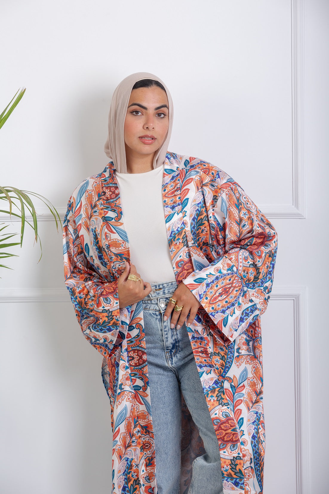 Tropical Satin Kimono
