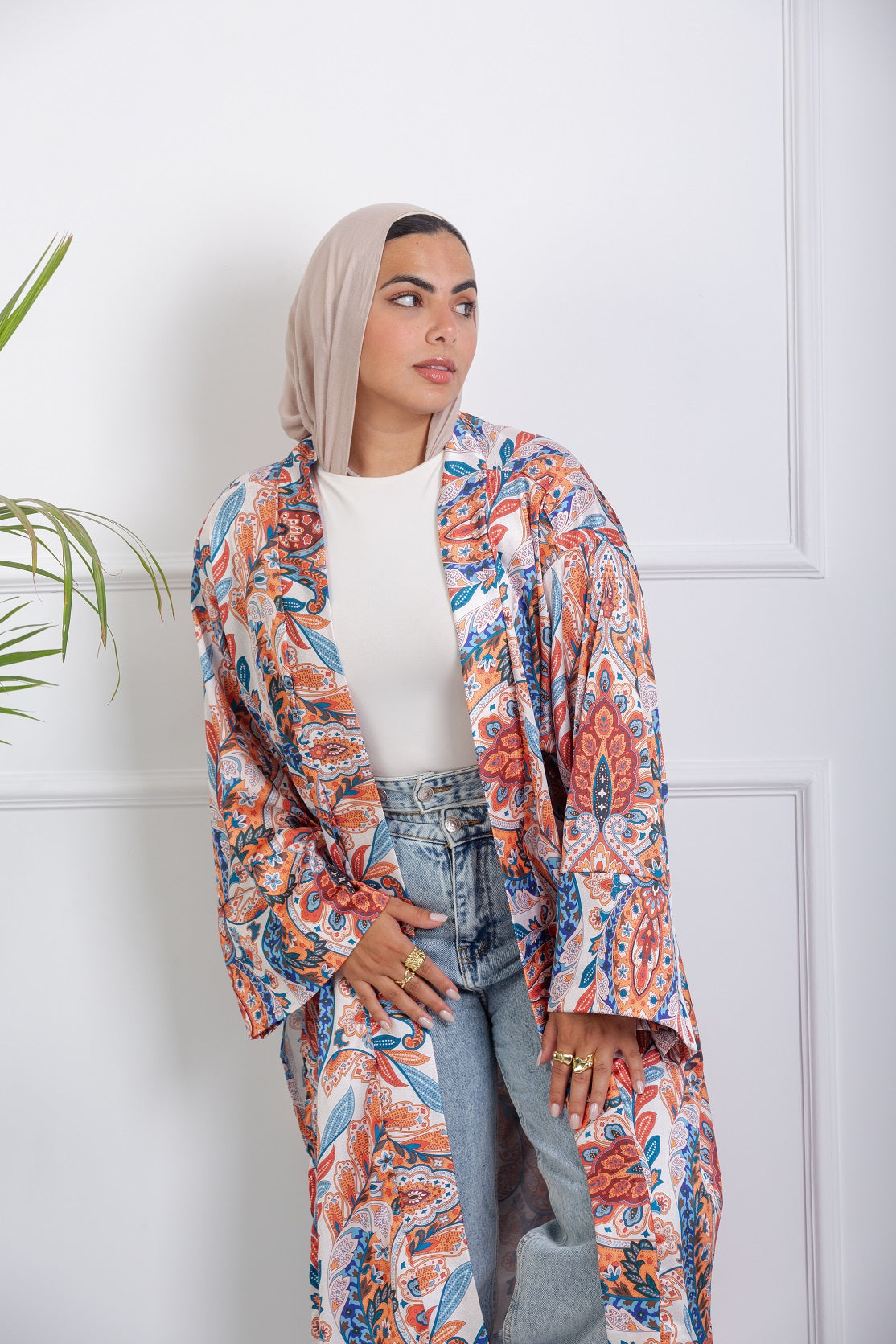 Tropical Satin Kimono