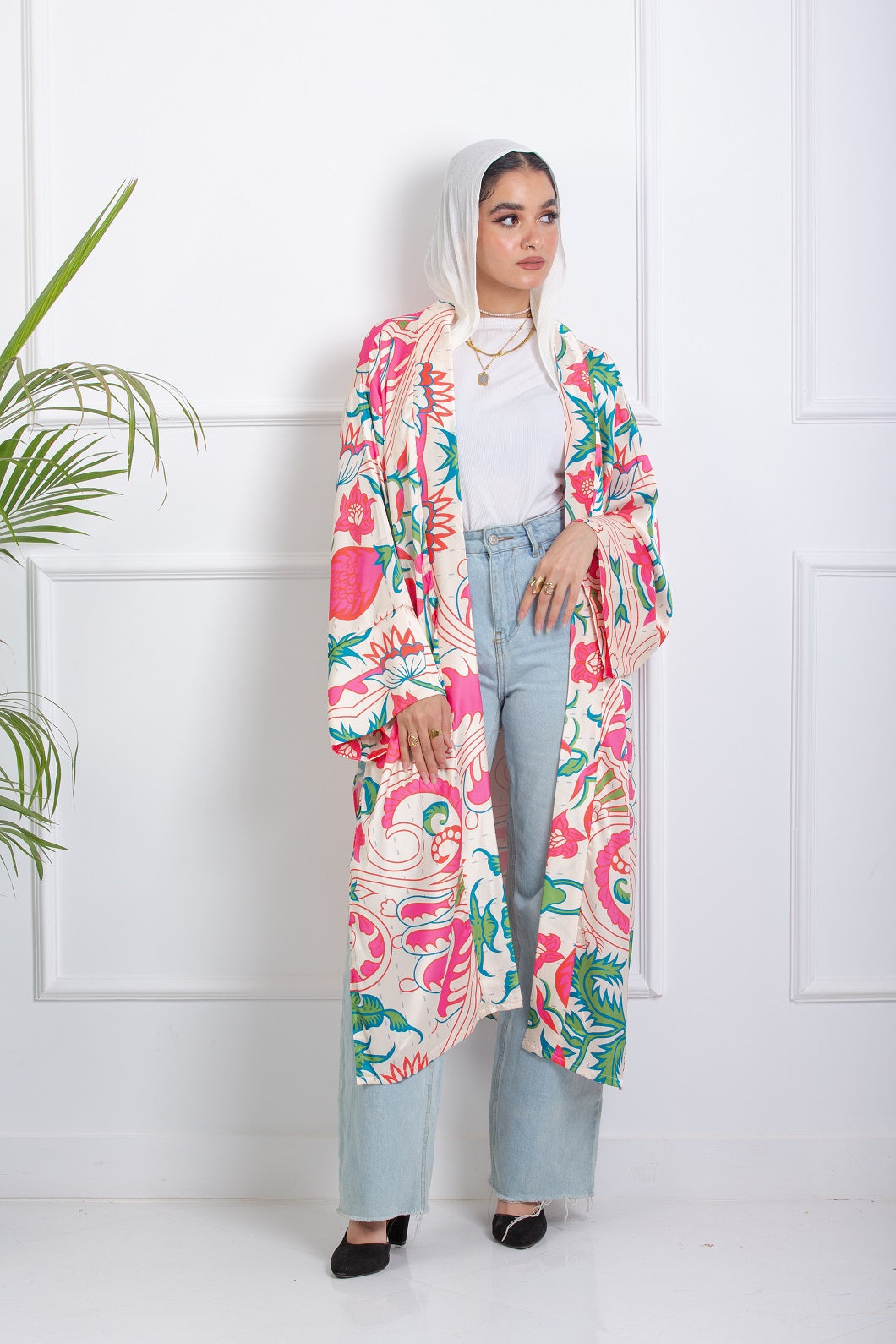 Blush Satin Kimono