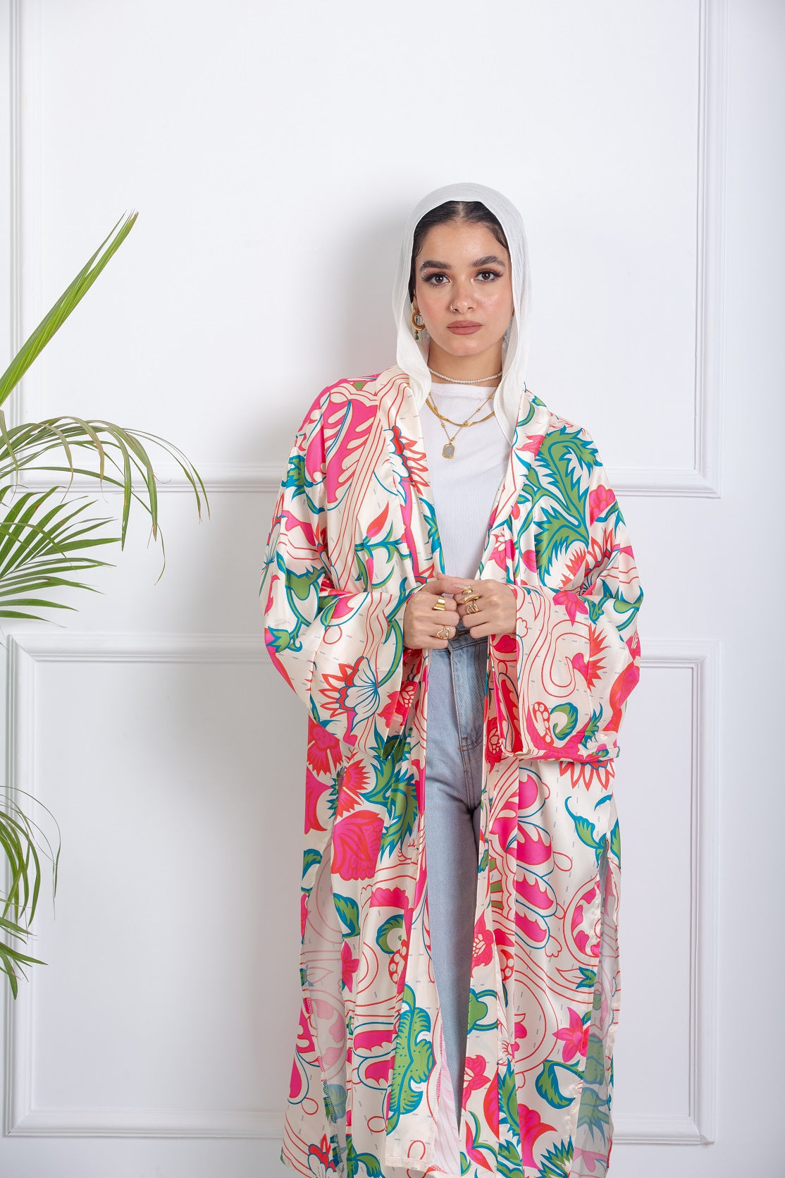 Blush Satin Kimono