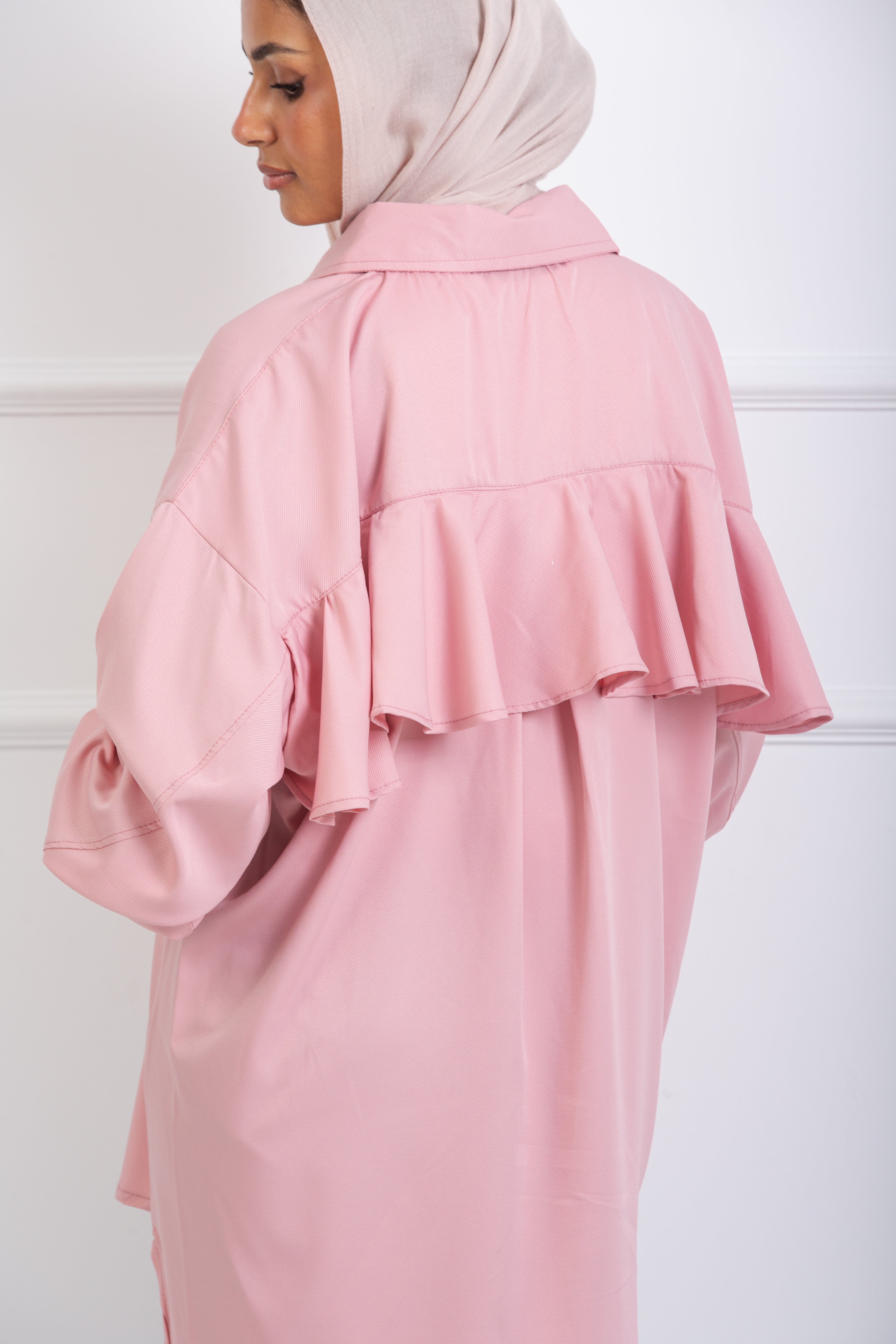 Ruffle-Back Shirt - Pink