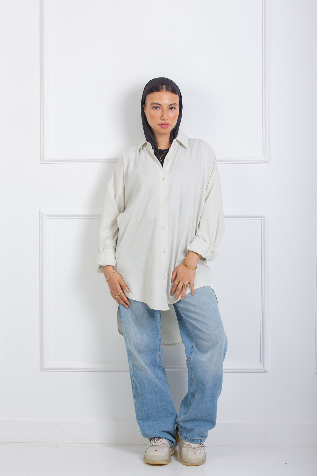 Ruffle-Back Shirt - Off White
