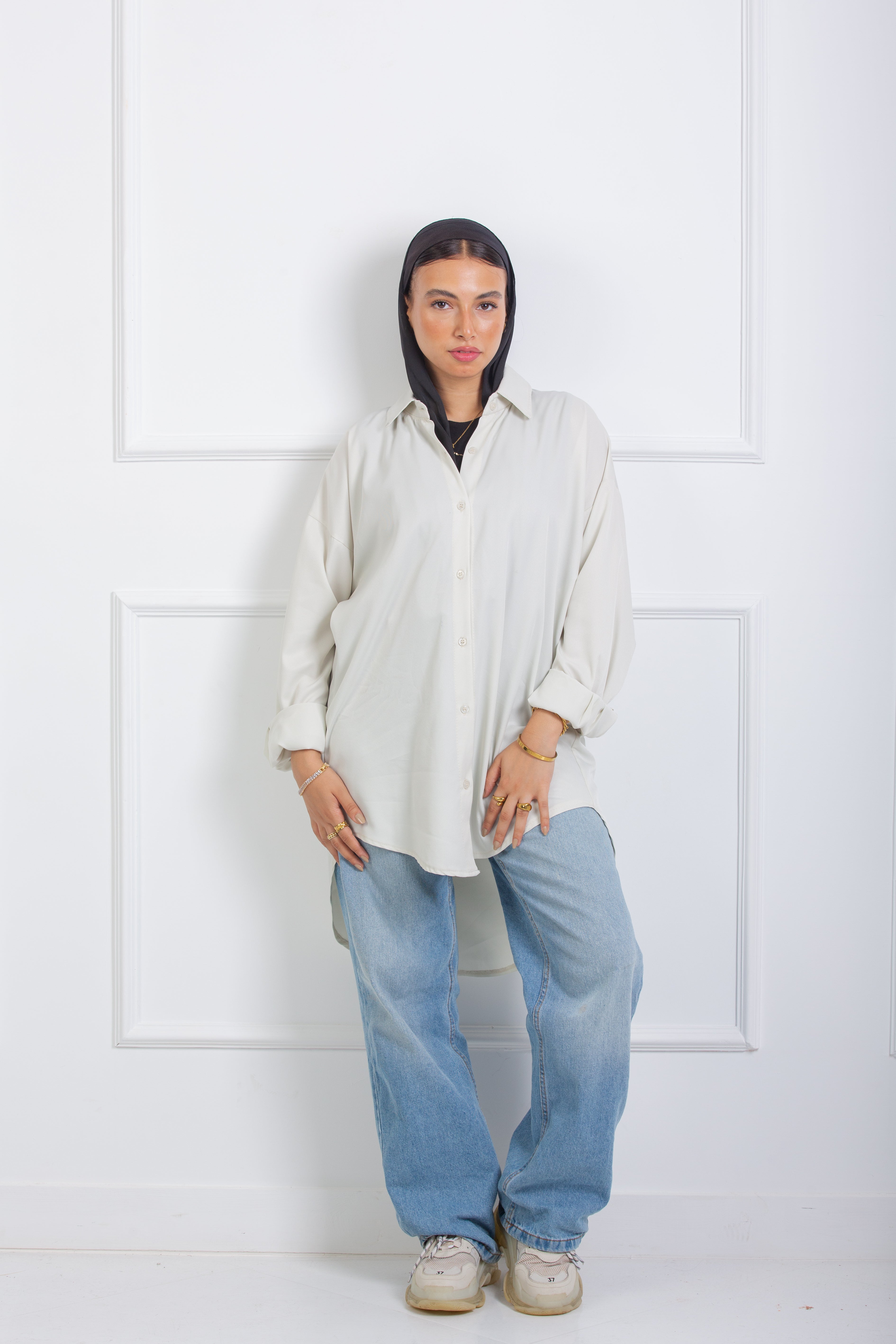 Ruffle-Back Shirt - Off White