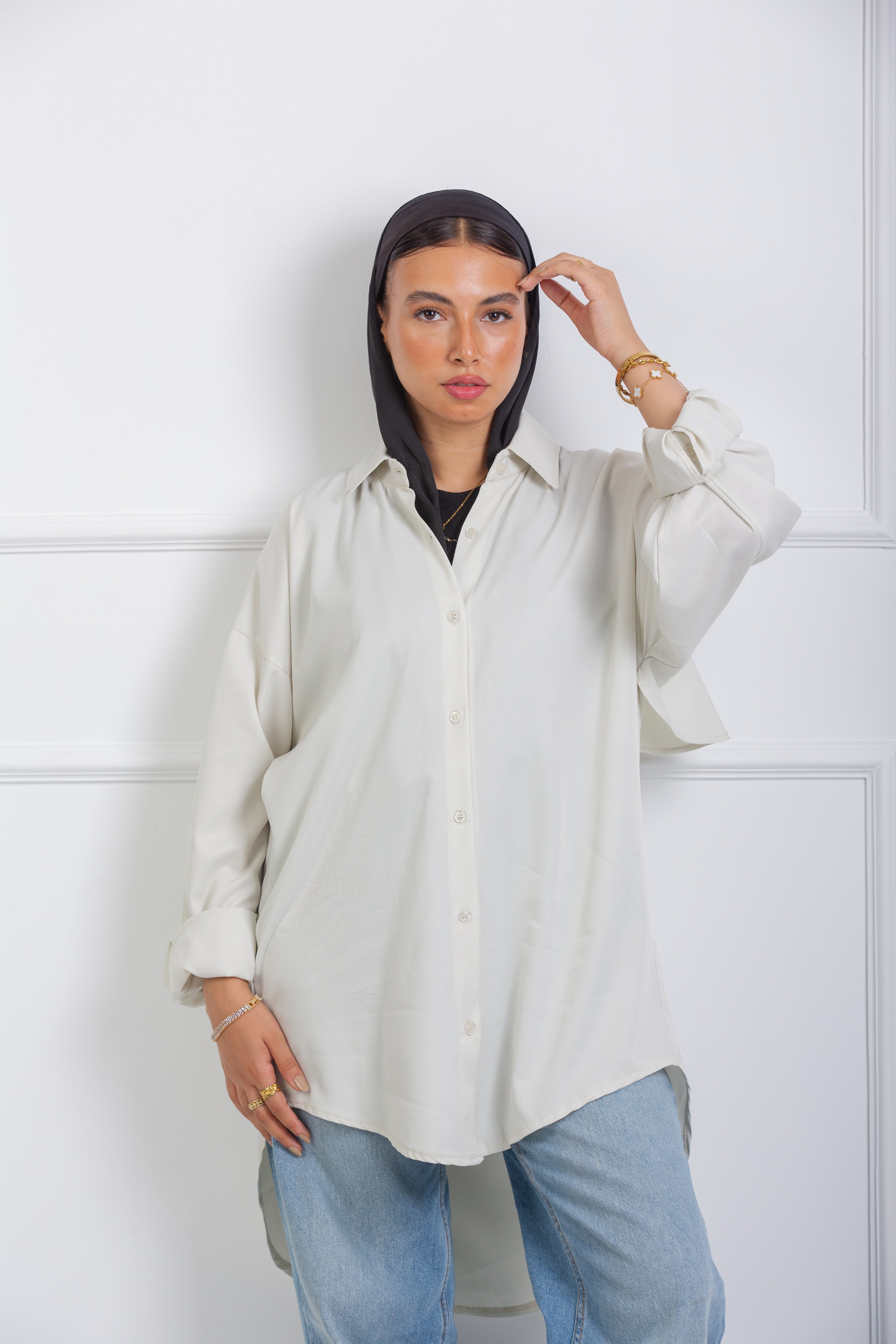 Ruffle-Back Shirt - Off White