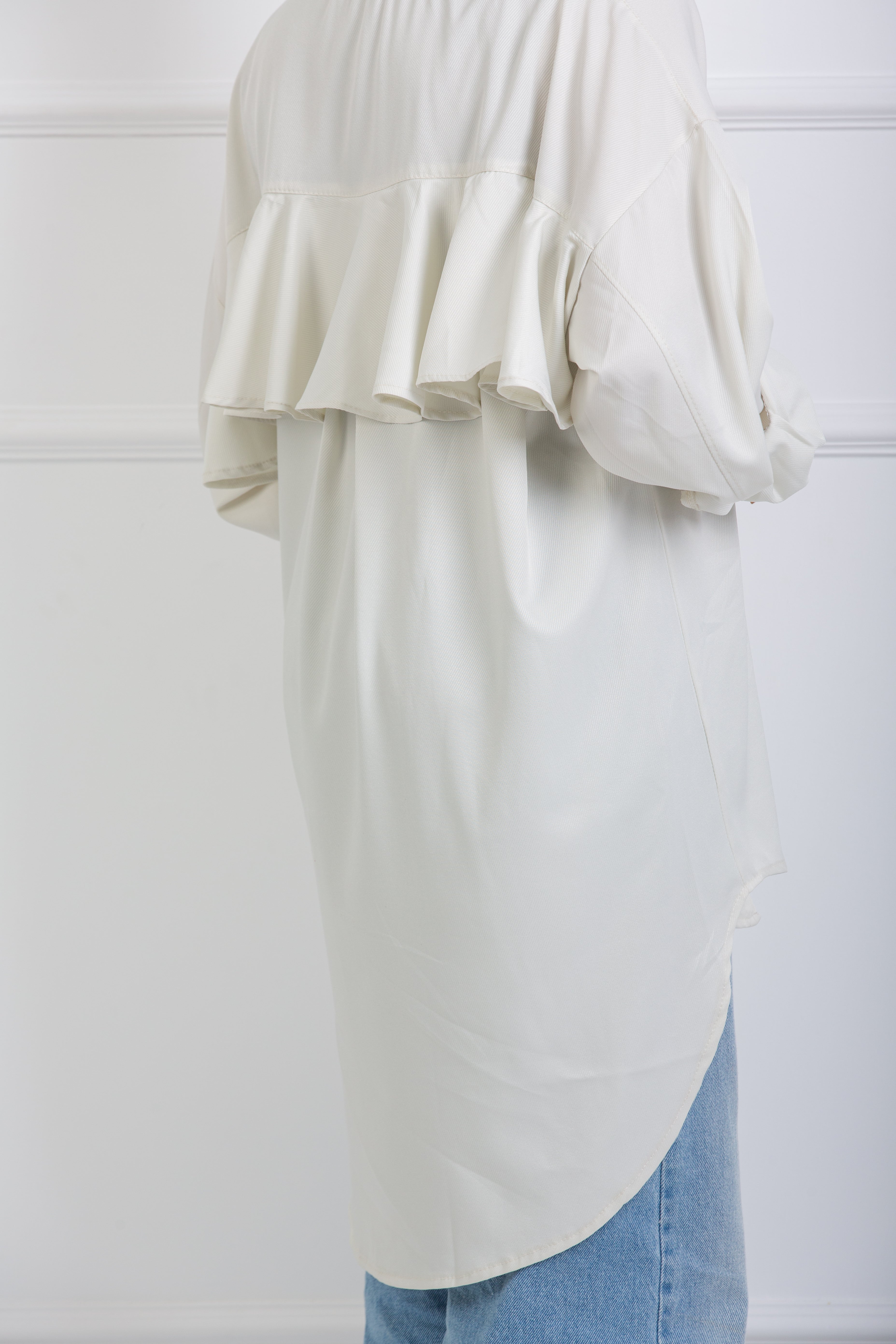 Ruffle-Back Shirt - Off White