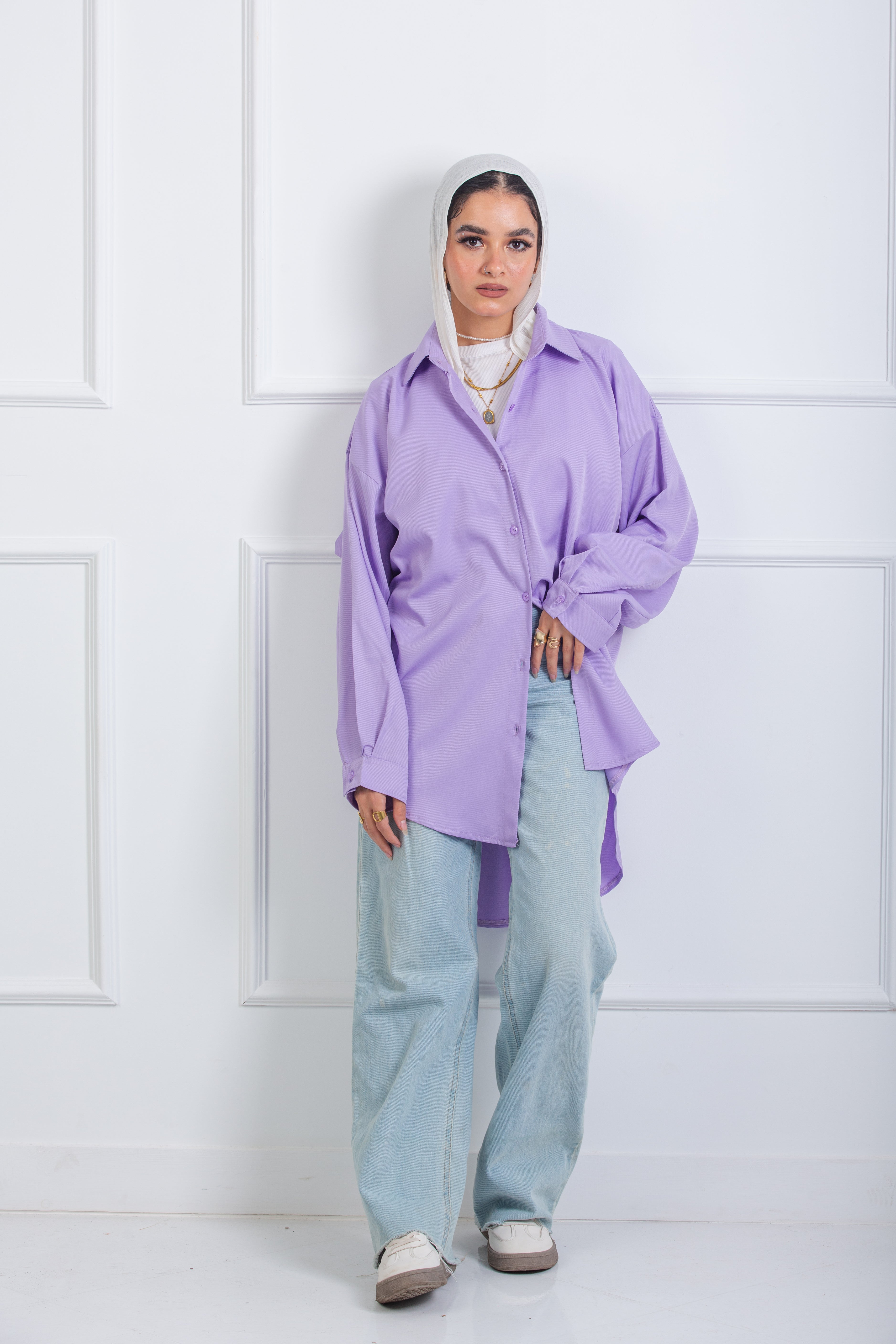 Ruffle-Back Shirt - Lilac