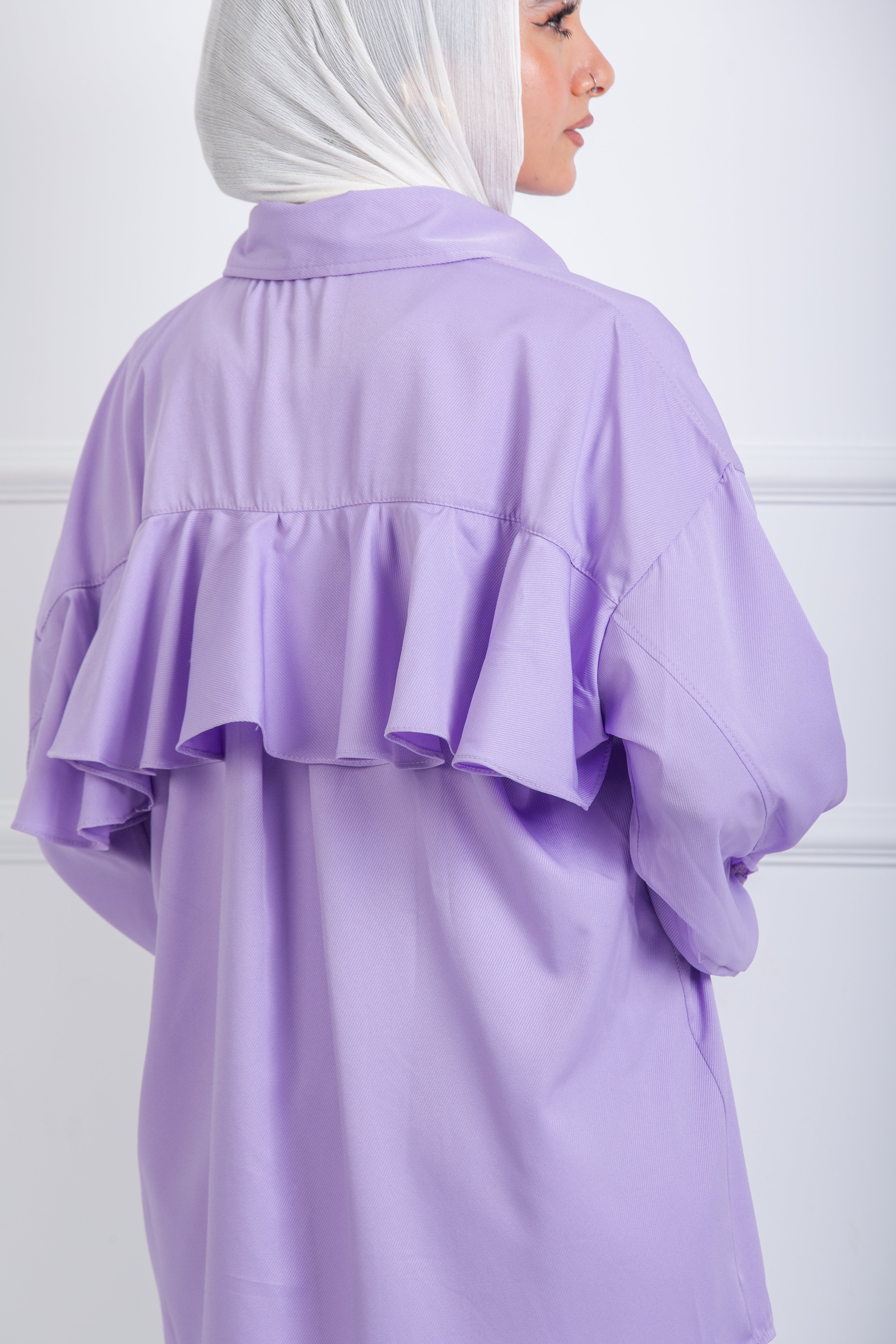 Ruffle-Back Shirt - Lilac